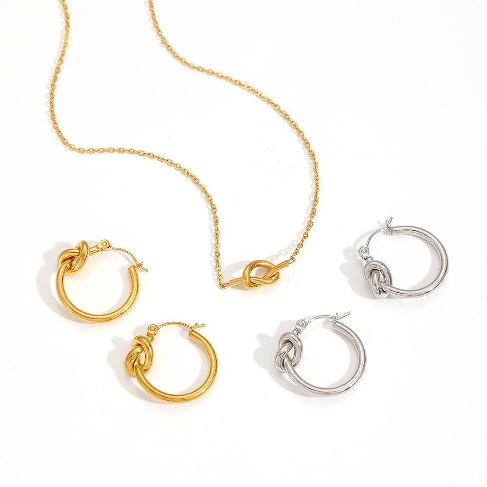 Geometric Stainless Steel Earring Set For Women Modern Style