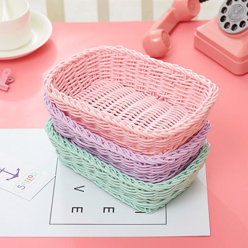 1Pcs Storage Baskets Desktop Food Sundries Storage Organizer Women Cosmetic Container Home Kitchen Bathroom