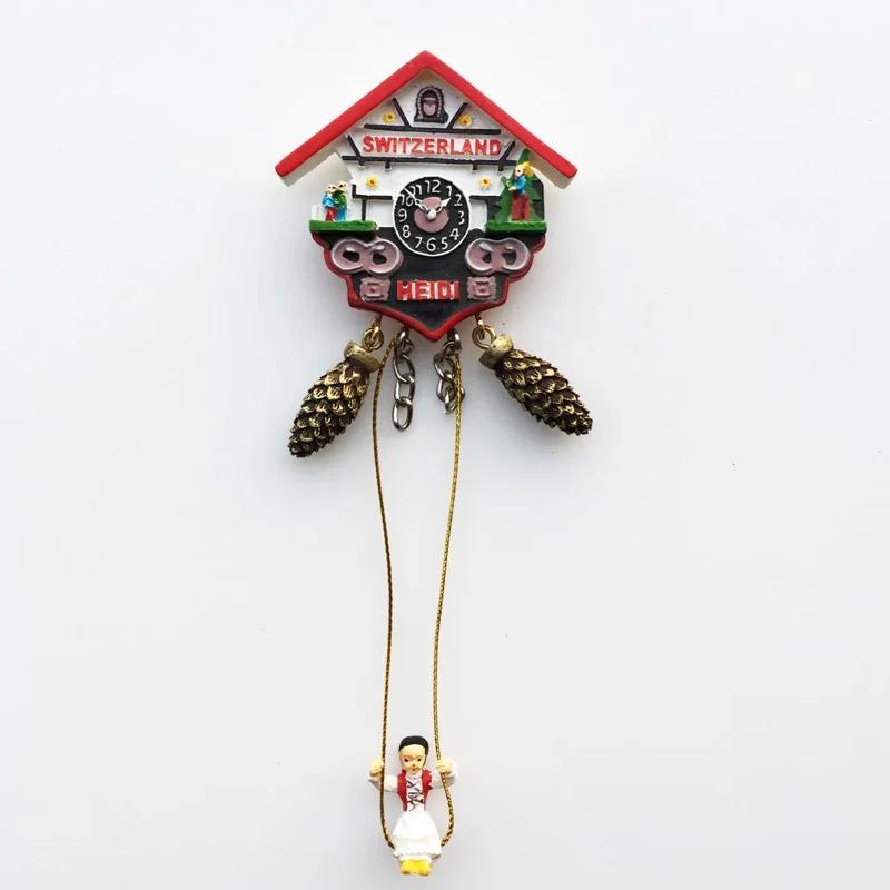 Ελβετία Μαγνητάκια Ψυγείου Ελβετικό Υπέροχο Ξύλινο Σπίτι Ρολόι Κούκου Αλπικό Μαγνητικό Αυτοκόλλητα Ψυγείου Σουβενίρ Δώρο Ταξιδιού