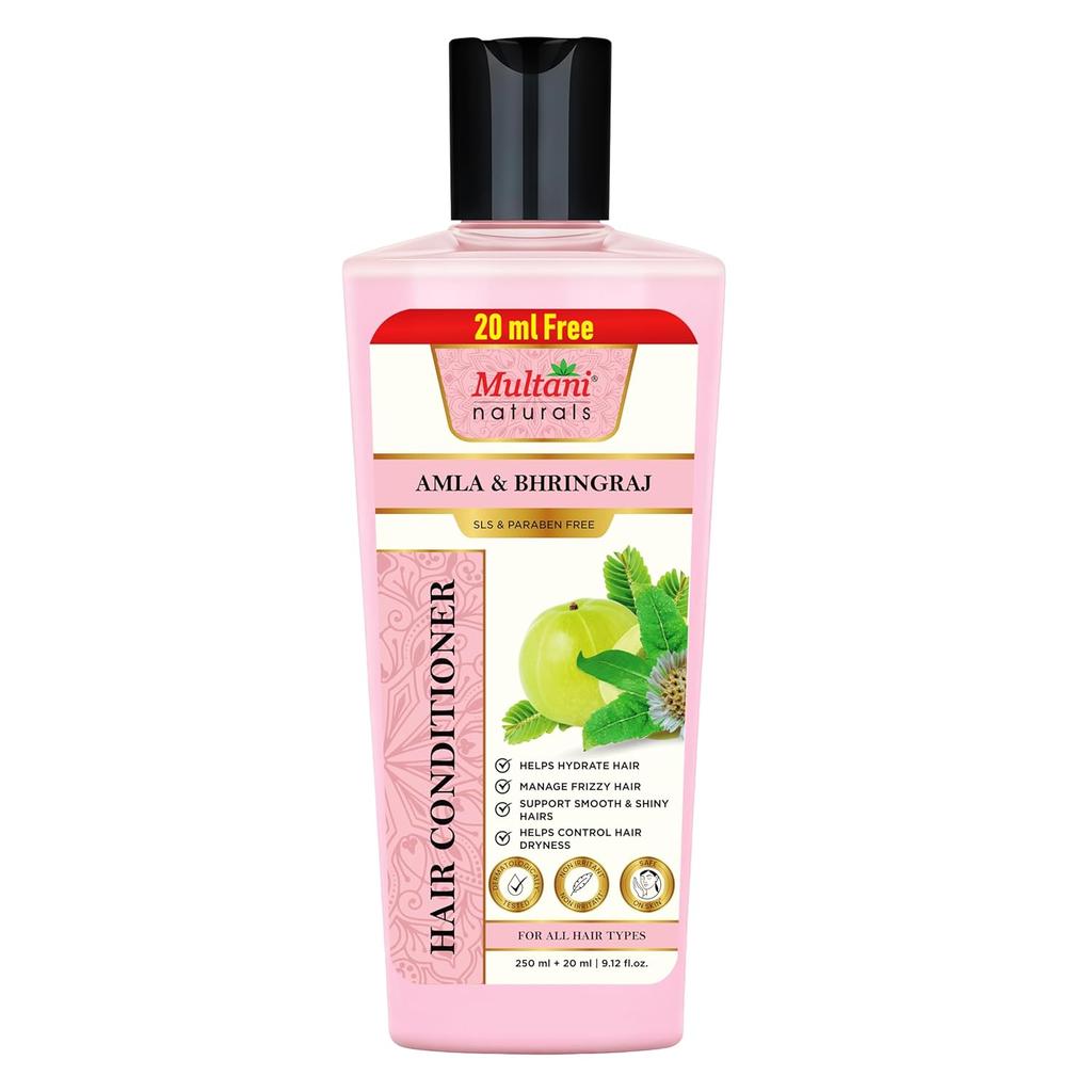 Multani Naturals Amla & Bhringraj Hair Conditioner 270 ml Pack Of 1 For Strong Shiny Smooth Hair Nourishing Herbal Care