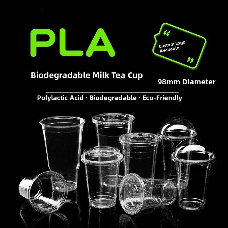 ZISIZ Disposable PLA Transparent Cold Drink Cup
