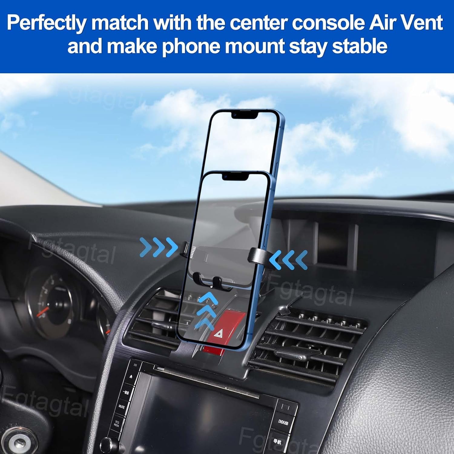 Car Phone Mount Compatible with Subaru Forester 2013-2018, Center Console Air Outlet Cell Phone Holder, Handsfree Air Vent Phone Stand, Telescopic