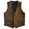 Men Vest Brown Herringbone Single Button Waistcoat Vintage Regular Slim For Wedding Banquet Work Business Casual Men Suit Vest