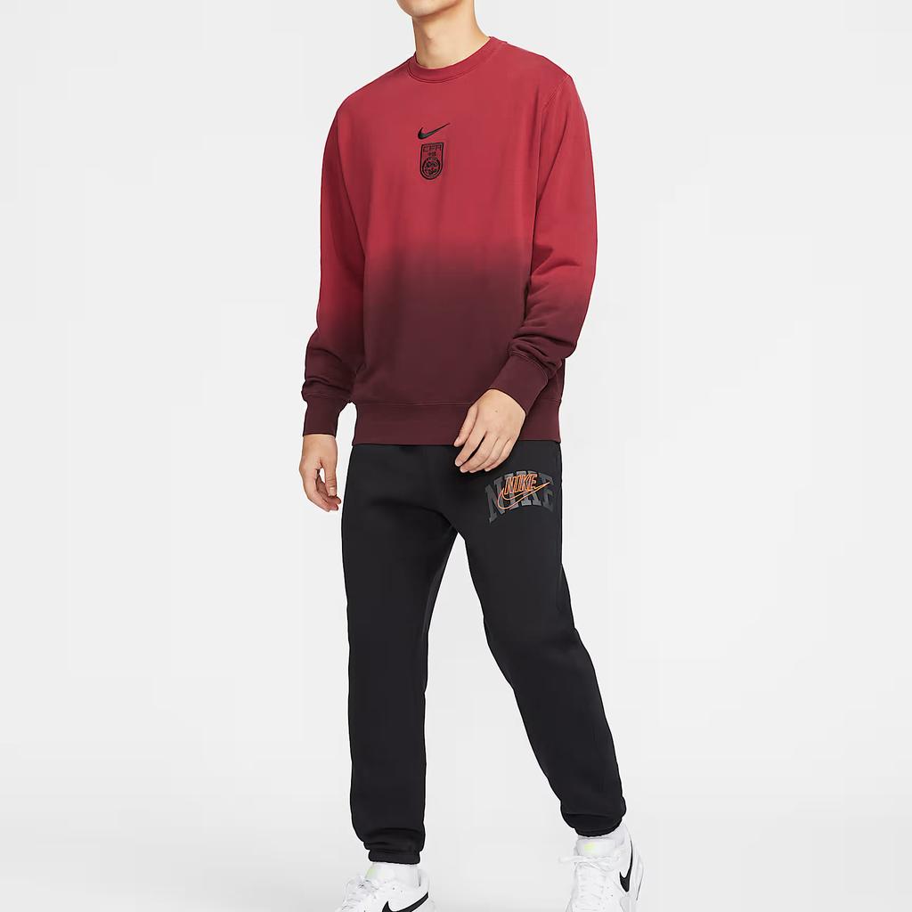 Nike Felpa Girocollo da Uomo della Nazionale Cinese di Calcio Rosso Profondo-Marrone Notte Nero FJ7265-613