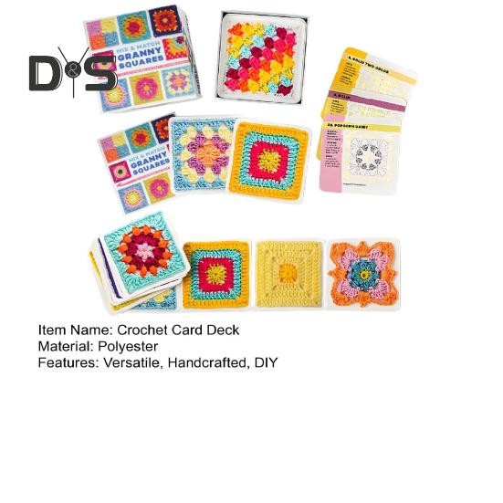 The Granny Square Card Deck 50 Mix Crochet Patterns Card Deck Crochet Blocks Clothes Accessories for Adults Beginner