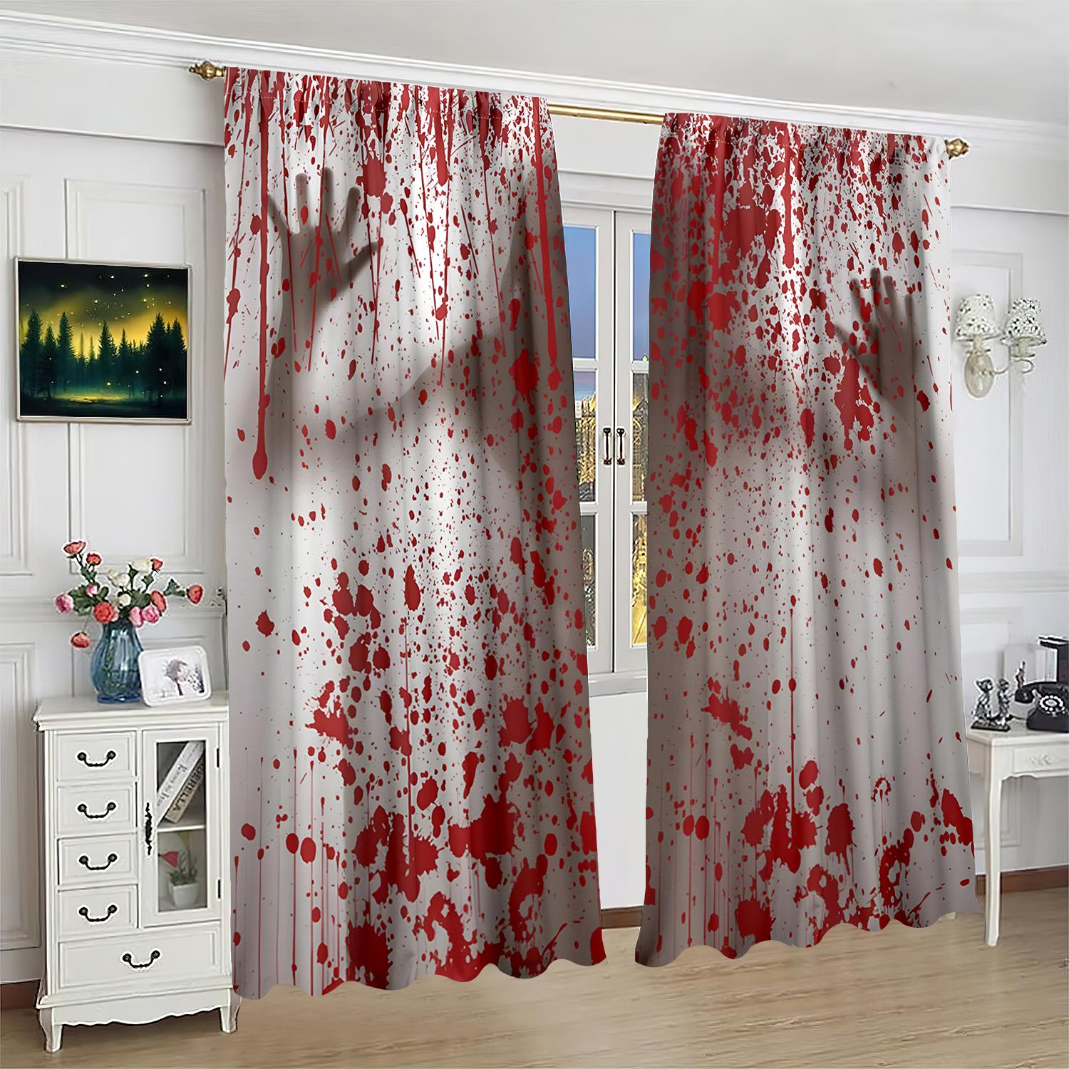 

2 pieces - Personality - printed curtain - polyester material - suitable for bedroom living room study room anti-privacy curtain 30inchx65inchx2Pcs