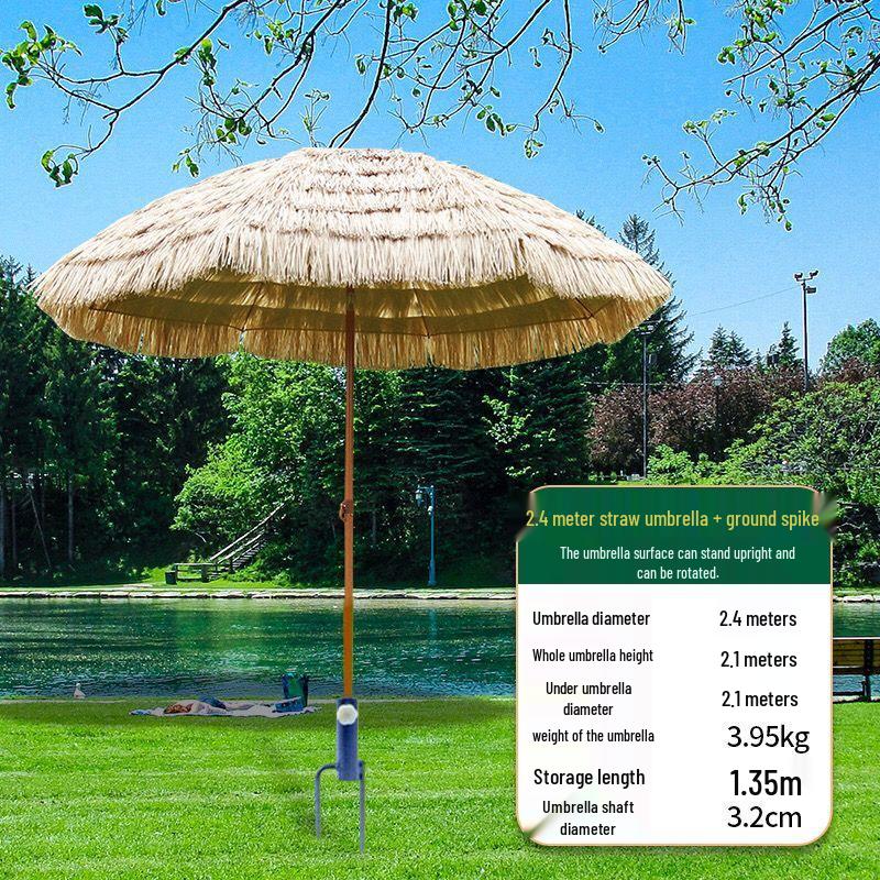 Imitation Thatch Outdoor Sunshade Umbrella - Garden, Courtyard, and Photography Decor Prop