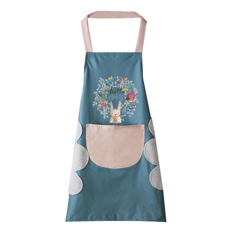 Wipeable Japanese-Style Apron: Fashionable, Waterproof, Oilproof for Women