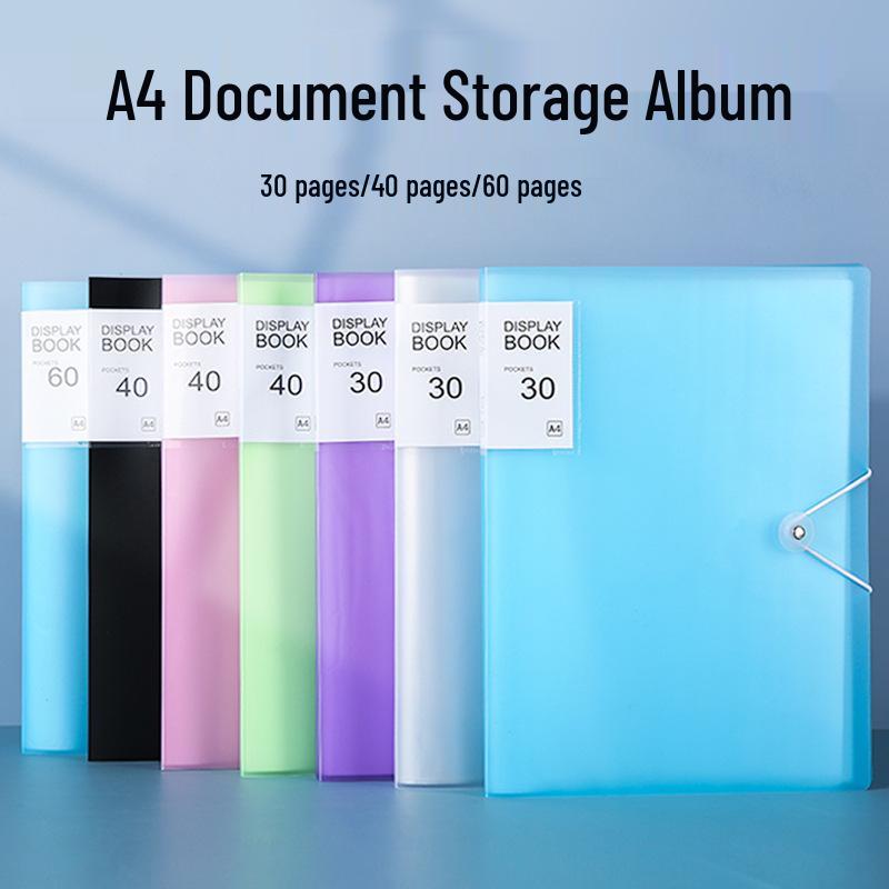 A4 Candy Color Lanyard Folder: Student Test Paper & Prenatal Check-up Storage Book 30 pages розовый