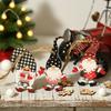 9Pcs Wooden Christmas Tree Hanging Decorations Handmade Elf Gnome Doll Ornaments Xmas Tree Home Holiday Decor
