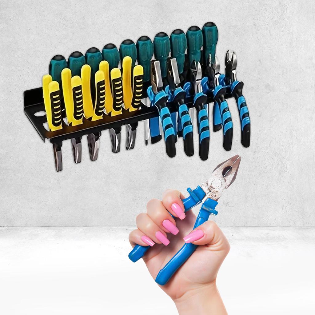 Organizador de Herramientas de Pared para Destornilladores, Alicates y Llaves Estante Portador de Herramientas de Metal para Almacenamiento en Garaje o Taller