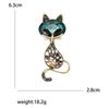 Enamel Cat Pin for Women Unisex Rhinestone Cats Brooch Kitten Lapel Pins Banquet Party Backpack Gifts Jewelry Accessories