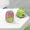 Froggy Enamel Pins Custom Cute Frog Coffee Mug Milk Juice Can Brooches Lapel Badges Animal Jewelry Gift for Kids Friends