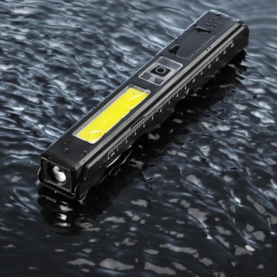 LED Work Light Flashlights USB Rechargeable Flashlight Portable Outdoor Magnetic Hand Torch for COB Work Folding Light