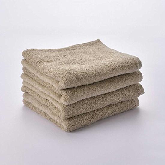 Nissen Shoko Made in Japan Imabari Towel Antibacterial and Deodorizing Imabari Certified Towel Mscolor Set of 4 Face (Beige, Towels)