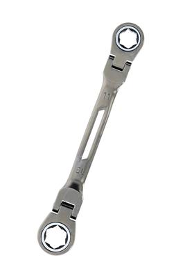 Chave Gachi, Dupla Flexível, 11 x 13mm [120 dentes para aperto final] [Consegue girar parafusos e porcas danificados] [Leve e resistente à fadiga]