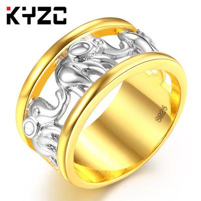 2017 Couple Baby Elephant Vintage Bangkok Qin State Elephant Male And Female Ring Birthday Gift Punk Style