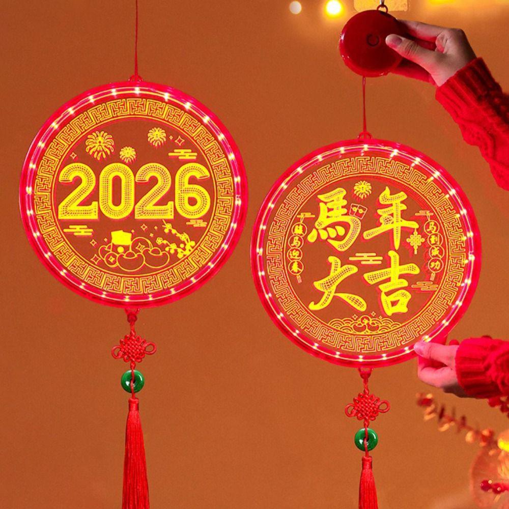 New Acrylic New Year Lantern Red With Tassel Red Hanging Lanterns Good Luck Hanging Lights Spring Festival