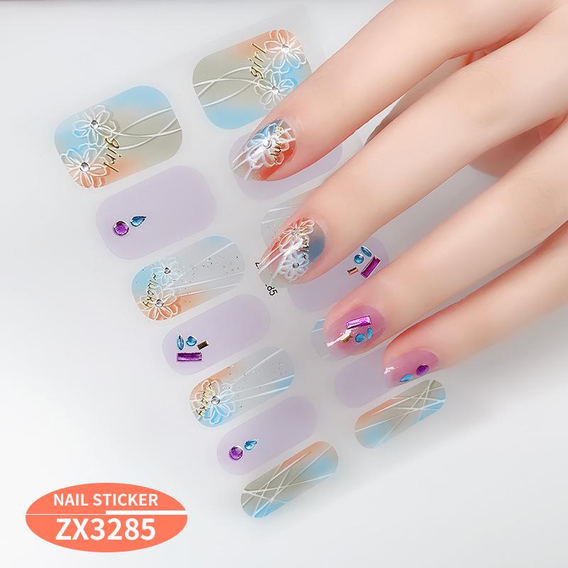 ZX 3D Gel Nail Polish Stickers: Easy-to-Use, Safe, and Healthy Imitation Diamond Adhesive for Stunning Nail Art.