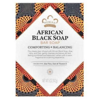 Nubian Heritage Afrikanische Schwarze Seife, 142g (5 Unzen) - 2 Stück