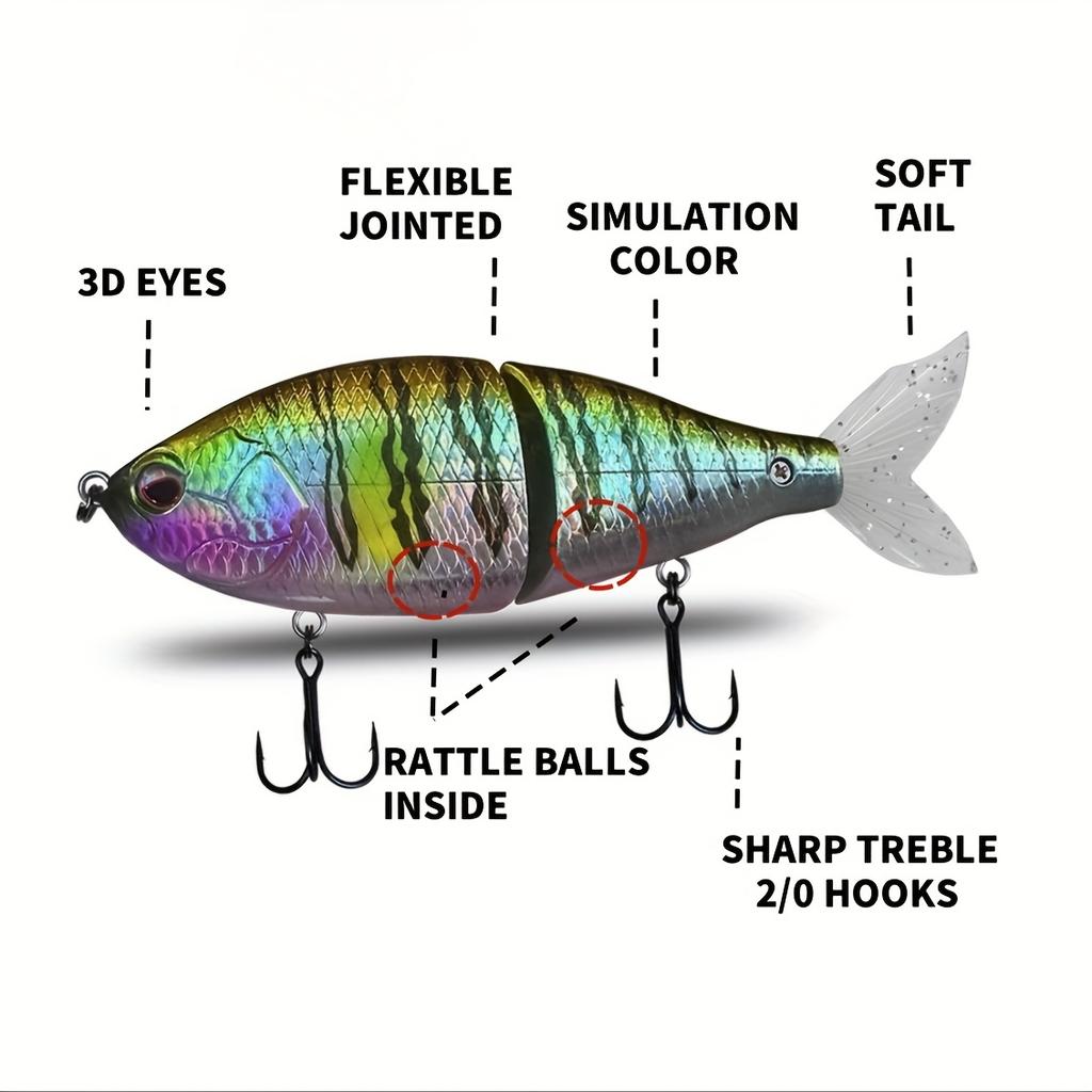 1pc 14.5cm 57g Slow Sinking Lure Multi-Section, Two-Segment Imitation Hard Bait