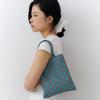 Dot Check Mini Cotton Bag - Sky Blue