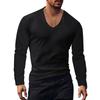 Cross-border Men's T-shirt Cross-border Top Spring and Autumn Base European and American Men's Clothing Color Large Size Casual Long-sleeved Men