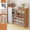Bamboo Shoe Rack with Dustproof Cover