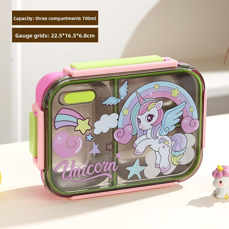 Cute Style Lunch Box With 3 Compartments For School And Office Use