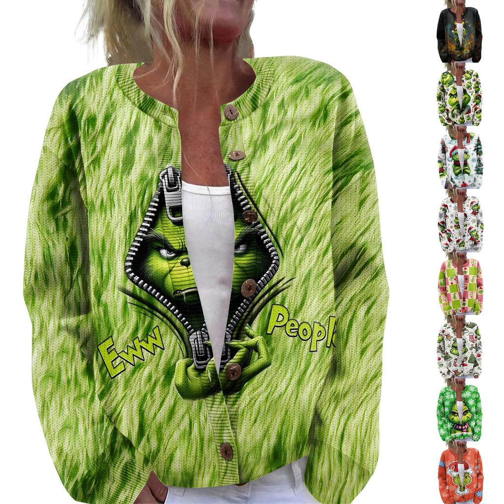 Women'S Christmas Sweater Cute Fun Christmas Sweater Fall And Winter Long Sleeve Knitted Sweater