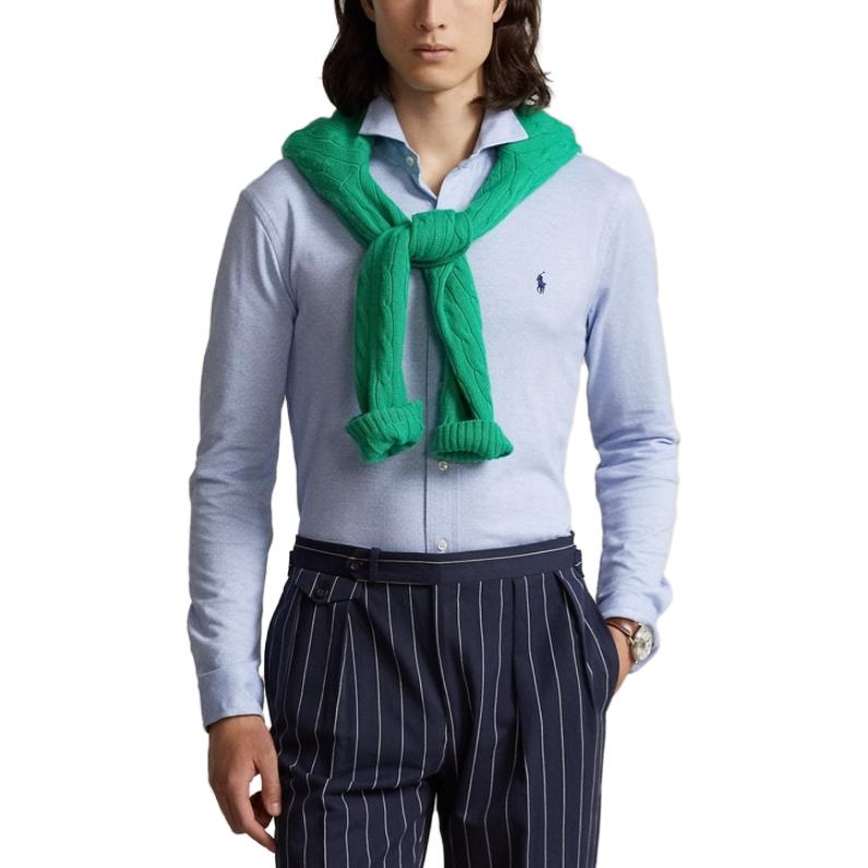 Polo Ralph Lauren Polo Dot Logo Embroidered Button-Down Shirt Men shirts Blue MNPOWOV16822804-400