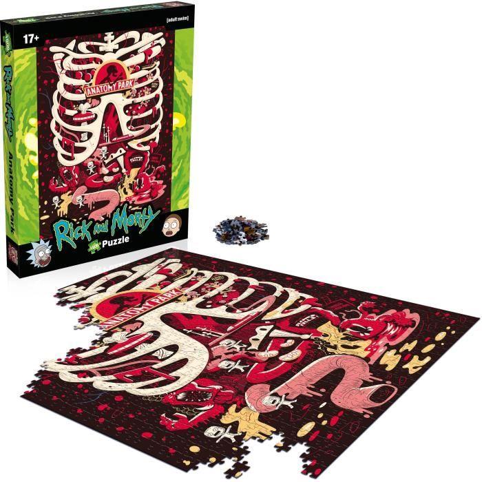 Puzzle rick & morty anatomy park 1000 pièces - winning moves - cinéma et publicité - multicolore