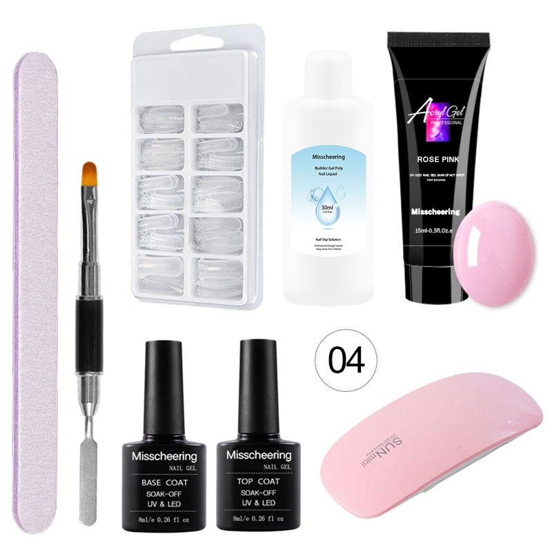 Kit de colle pour extensions d'ongles 15 ml, moule à ongles, brosse à double tête, kit de colle pour extensions d'ongles en cristal, kit de colle cristal