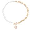 European and American jewelry ins splicing imitation pearl chain necklace personalized sun flower pendant collarbone chain women
