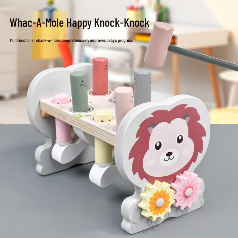 Baby Joy Wooden Early Education Whack-a-Mole Toy 21.6*13*11.5 cm
