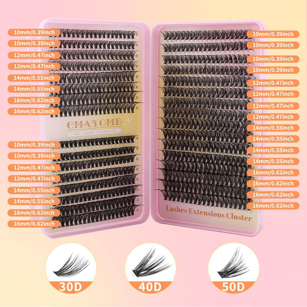 640 Tufts Of D-Curve Single Tufts Of False Eyelashes Segmented Grafting 10-16Mmdiy Thick Eyelashes