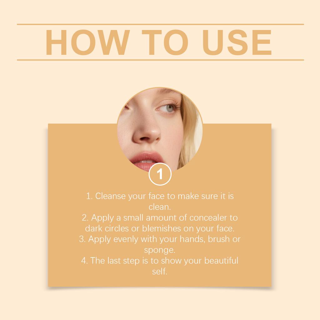 Waterproof Concealer, Full Coverage Women's Daily Makeup Hydrating Cream Weakens Pores And Leaves No Base Makeup Concealer