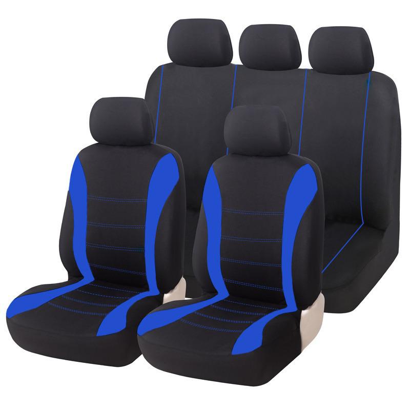 Five-Seat Universal Car Seat Cover with Waistline Design - Full Coverage Fabric Cushion Pad