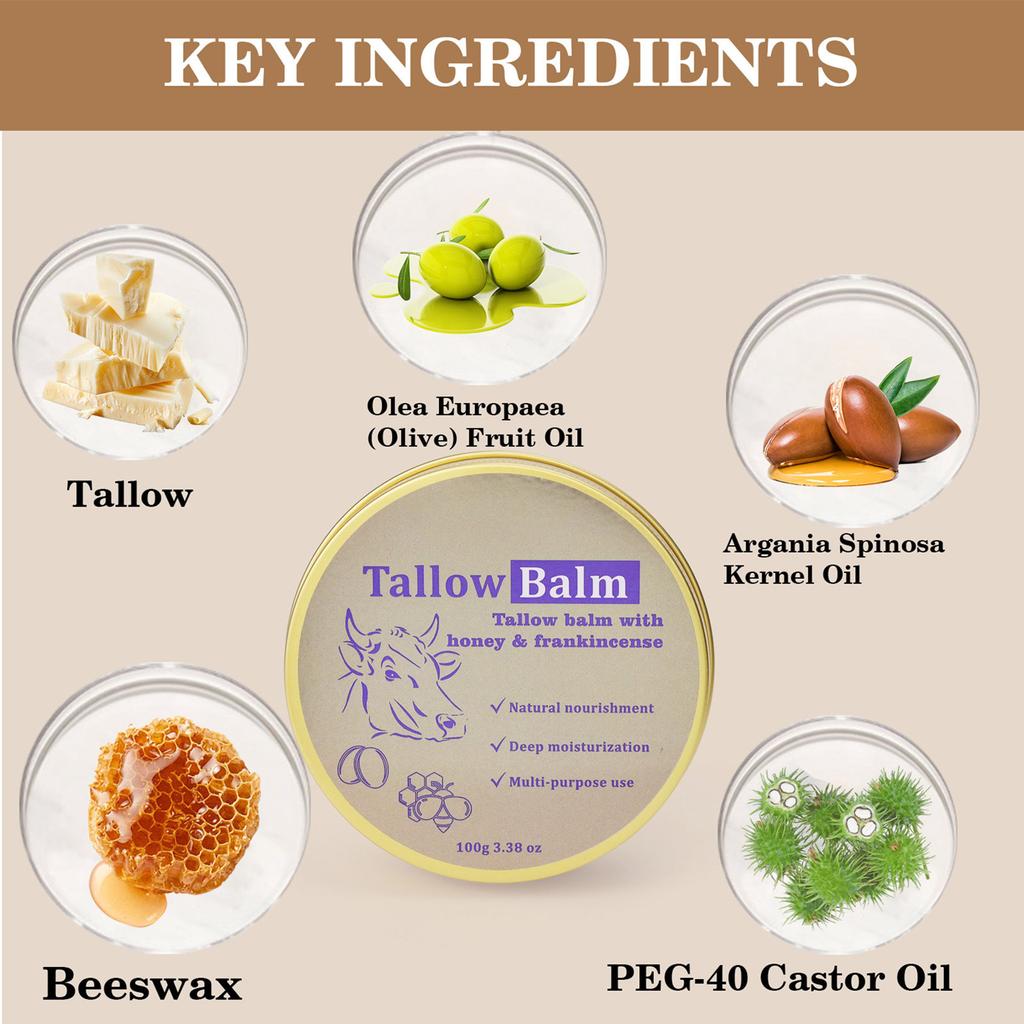 Beef Tallow Cream Brightens Skin Tone, Moisturizes Skin, Dryness, Brightens Skin Tone, Solid Cream