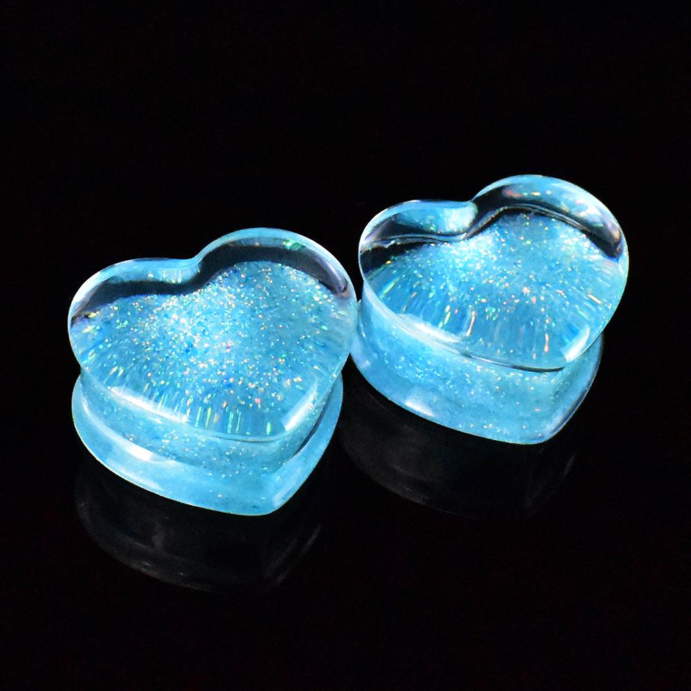 

6-30 мм в форме сердца, заглушки для ушных туннелей, акриловые носилки для ушей, расширители, датчики для ушей, ювелирные изделия для пирсинга 6mm синий