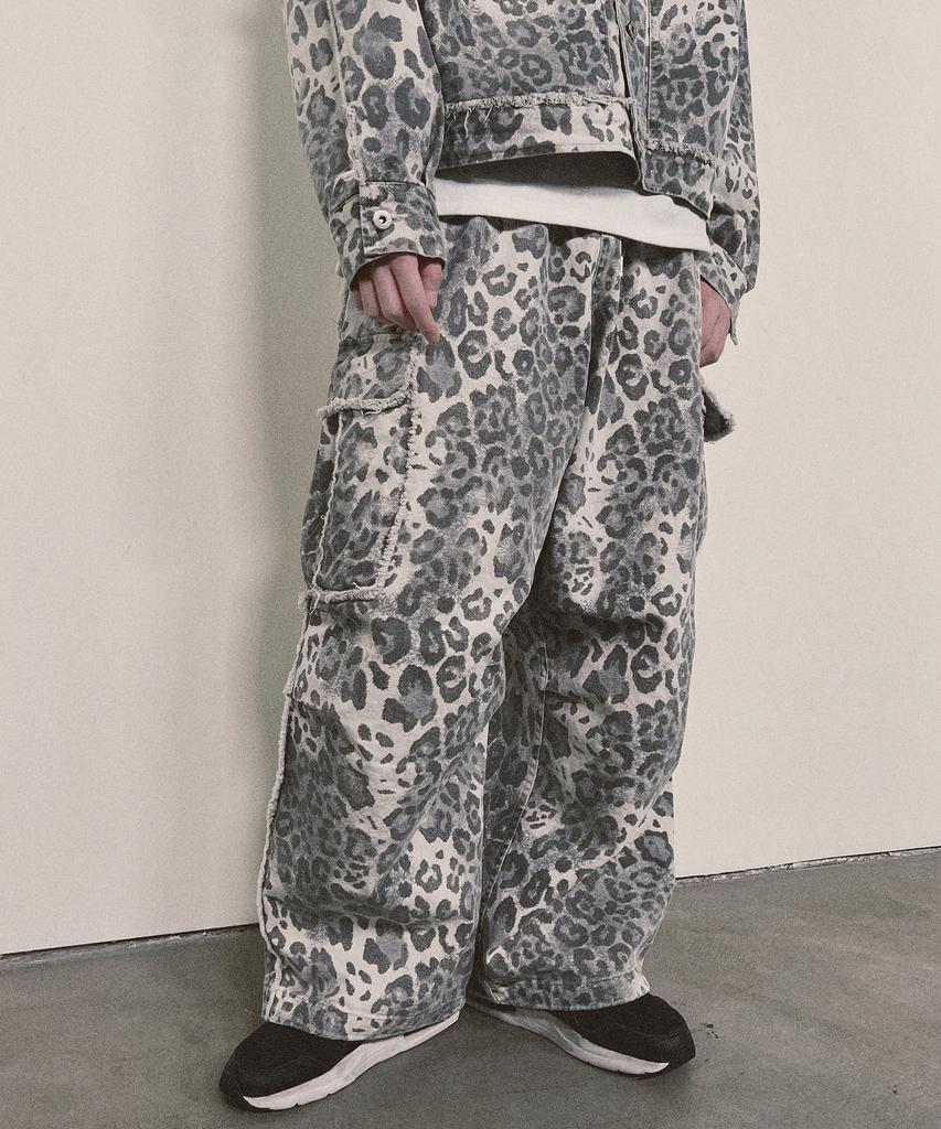 Nainneoscheu Leopard Grunge Wide Pants_Grey
