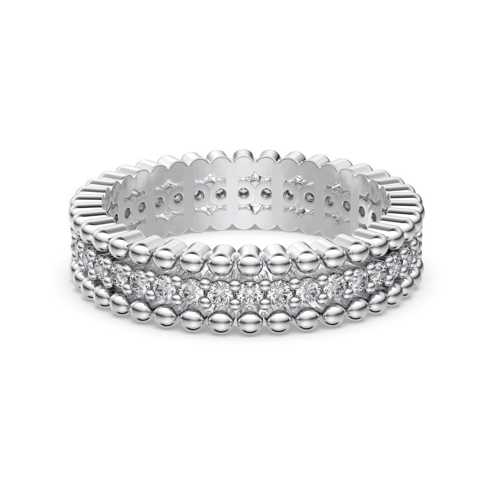 S925 Sterling Silver Women's Exquisite Pave Set Stackable Ring - Simple Oval/Square Design, Closed Style