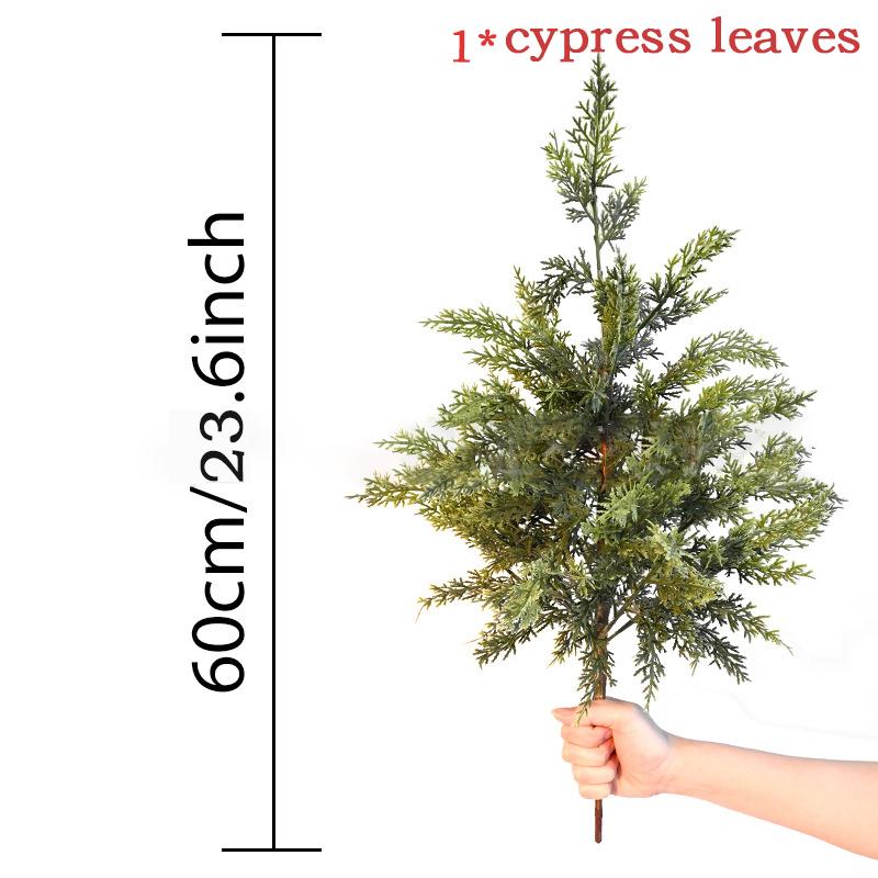JUSTINLAU 2FT Artificial Norfolk Pine Cypress Leaves Potted Trees Tabletop Faux Tree Holiday Christmas Decor for Home or Office
