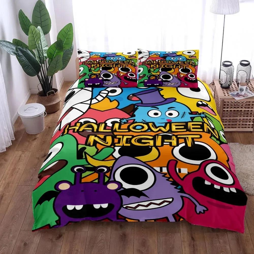 

Halowen Litle Monster Soft Duvet Cover Set King Quen Double Ful Twin Single Sized Dimensions Bed Linen Set Comfortable Quilt Cover Pilowcase 135*200cm Eu-Single