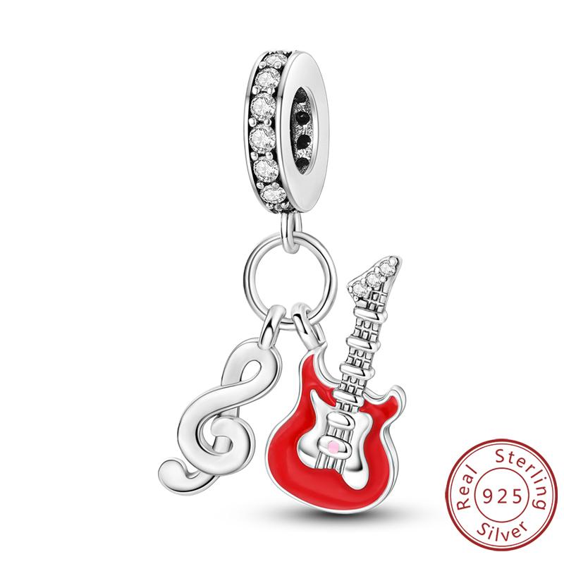 Red Series Charms Beads Pendan Copper Suitcase Red Wine High Heels Cherry Charm Fit Original Bracelet Woman Jewelry