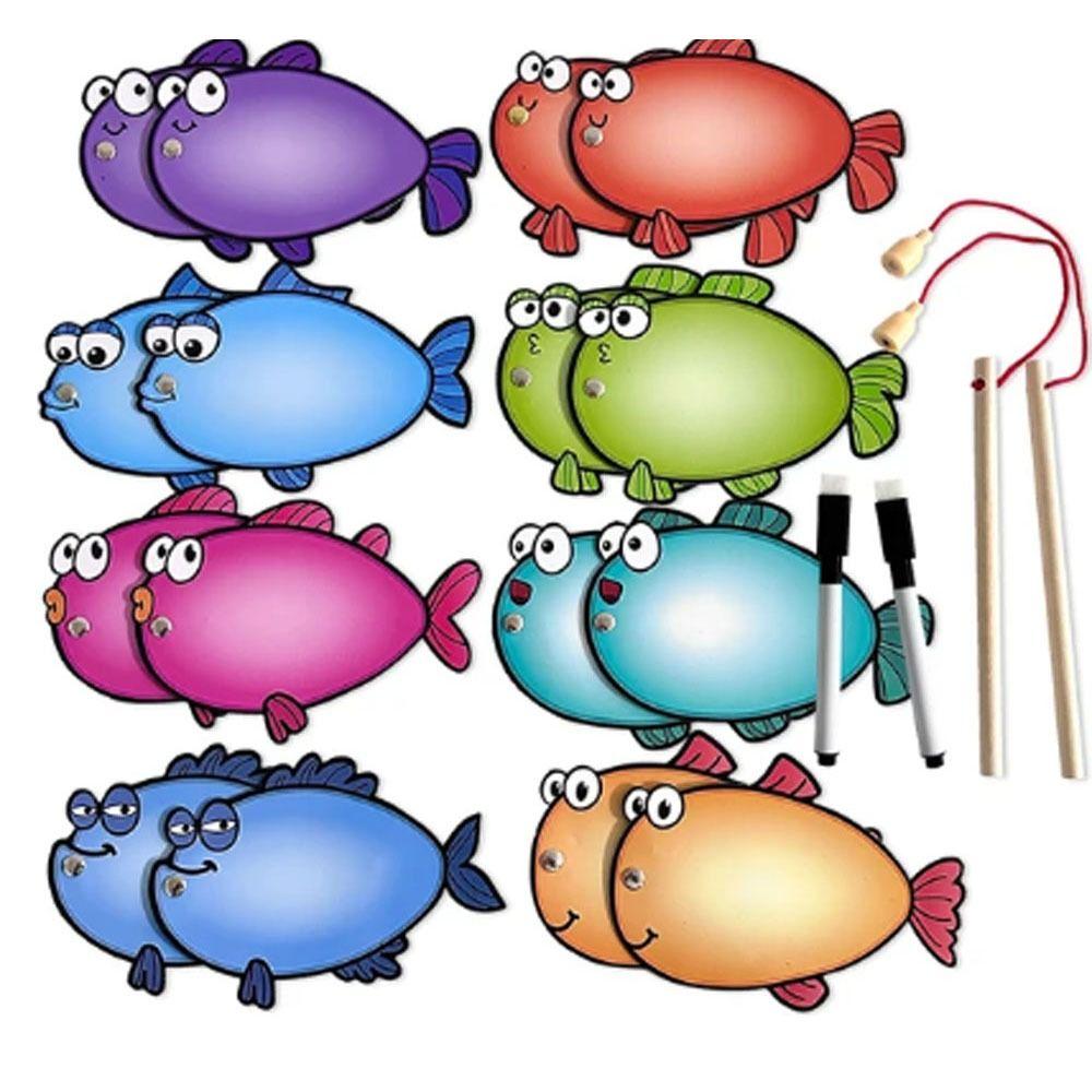 

Магнитная игра «Рыбалка» Алфавитная карточка с буквами для прорисовки Детская познавательная карточка Подарок для дошкольников 1 set