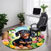1pc Dachshund Flower Garden Chair Carpet for Office Non-Slip, Machine Washable Rug for Office, Room - Holiday Decor, Machine Made Yy251016119