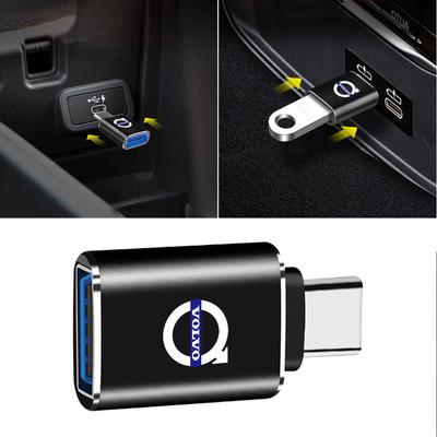 1Pcs USB To Type-C OTG Adapter Female Converter Phone Charger For Volvo Xc60 V50 V40 Xc90 S60 S40 V90 V60 Ex90 S90 Xc40 C40 C50