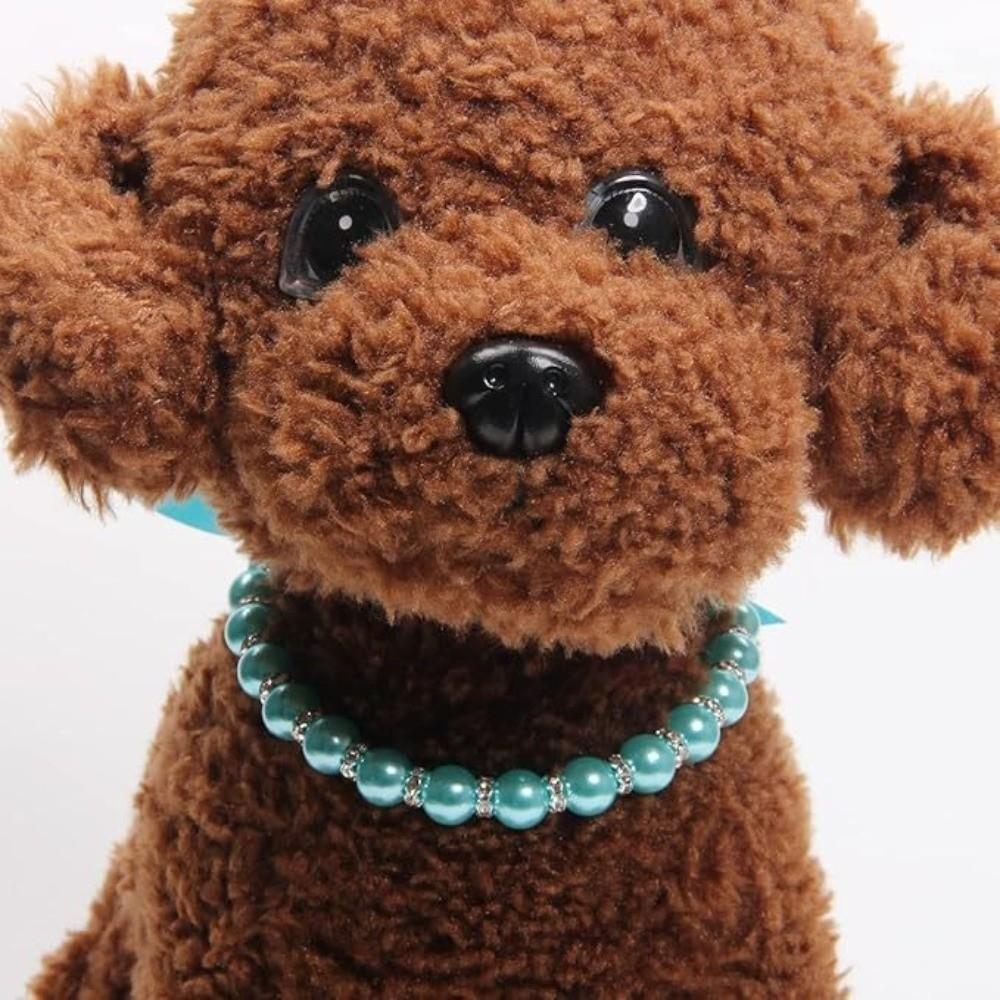 Imitation Pearl Cat Neck Chain Lace Bow Decor Dog Neck Jewelry Pet Daily Wear