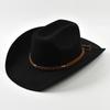 100% Wolle Western Cowboyhut Vintage Filz Fedora Hut mit gebogener Krempe Herren Gentleman Cowgirl Jazzhut Sombrero Hombre